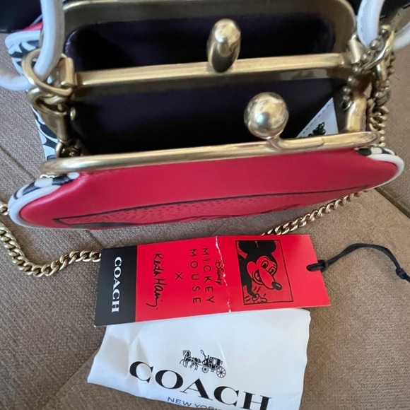 Disney X coach Mickey Mouse Ears BAG KISSLOCK limited Edition Rare Versatile - Picture 5 of 13